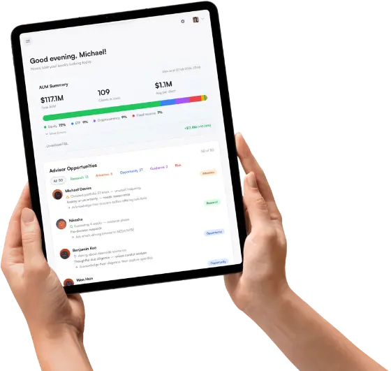 Client intelligence on tablet